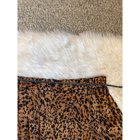 Open Edit Satin Leopard Abstract Print Satin Trouser Pants Large - Picture 4 of 7